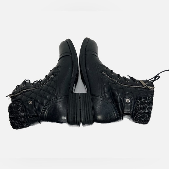 STQ ECO Friendly Black Round Toe Ankle Motorcycle Boots Womens size 11 - Picture 8 of 14